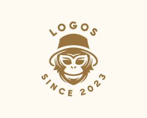 Cartoon - Monkey Hat Hipster logo design