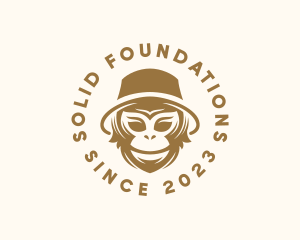 Tropical - Monkey Hat Hipster logo design