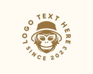 Jungle - Monkey Hat Hipster logo design