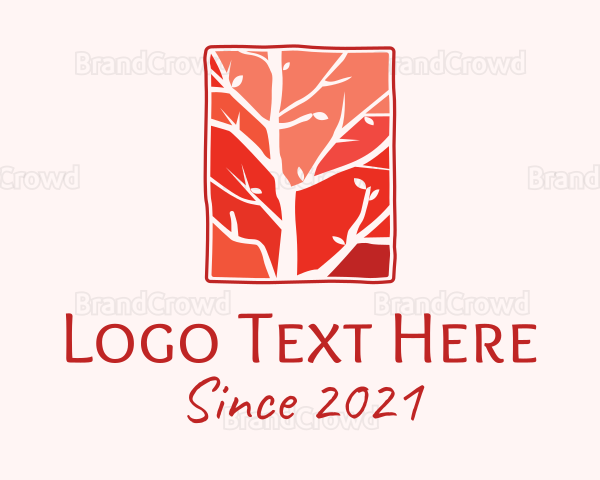 Orange Autumn Tree Logo