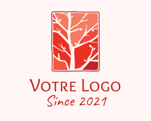 Leaf - Orange Autumn Tree logo design