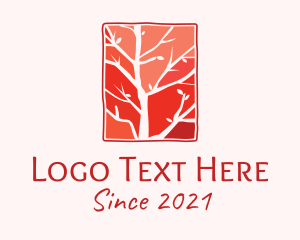 Environment - Orange Autumn Tree logo design