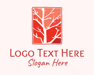 Orange Autumn Tree  Logo