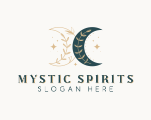 Boho Leaf Moon logo design