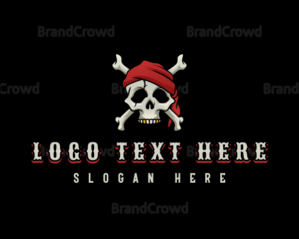 Pirate Bandana Skull Logo