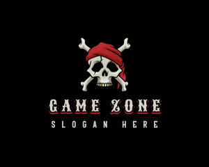 Pirate Bandana Skull logo design