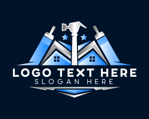 Laborer - Hammer Renovation Construction logo design