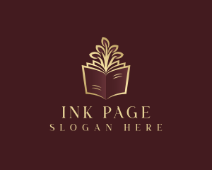 Page - Book Tree Library logo design