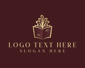 Ebook - Book Tree Library logo design