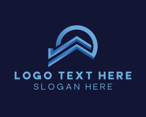 Roofing - Geometric Roof Real Estate logo design