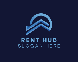 Geometric Roof Real Estate logo design