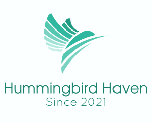 Minimalist Flying Hummingbird logo design