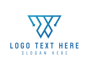 Text - Generic Tech Letter W logo design