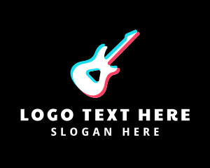 Media Player - Guitar Music Glitch logo design