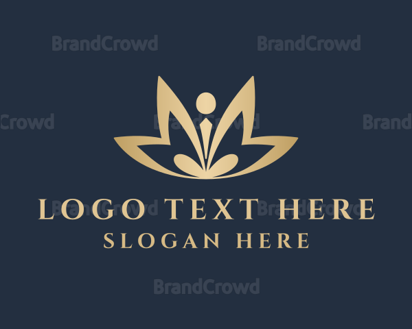 Golden Meditation Lotus Logo