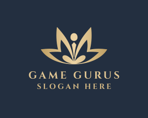 Golden Meditation Lotus Logo