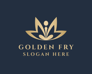 Golden Meditation Lotus logo design