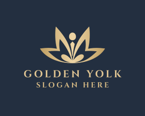 Golden Meditation Lotus logo design