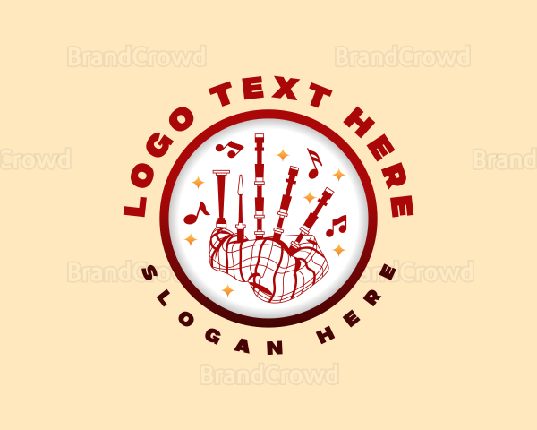 Musical Instrument Bagpipe Logo