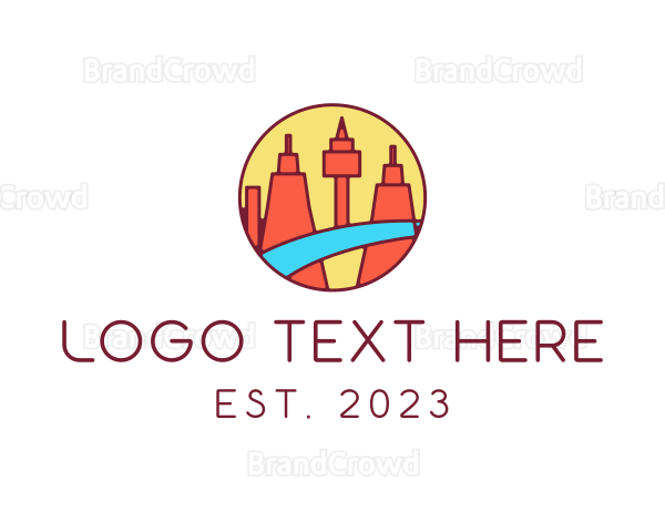 Polygon Futuristic City Logo