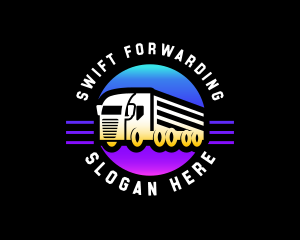 Shipment Trailer Truck logo design