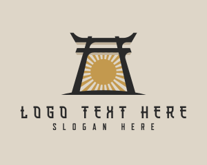 Landmark - Japanese Arch Shrine logo design