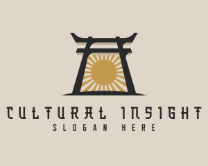 Japanese Arch Shrine logo design