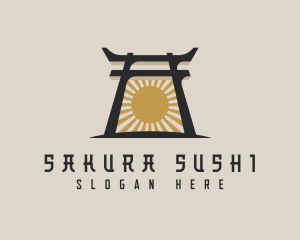 Japanese Arch Shrine logo design