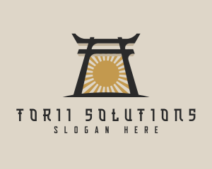 Japanese Arch Shrine logo design