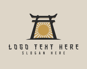 Tour Guide - Japanese Arch Shrine logo design