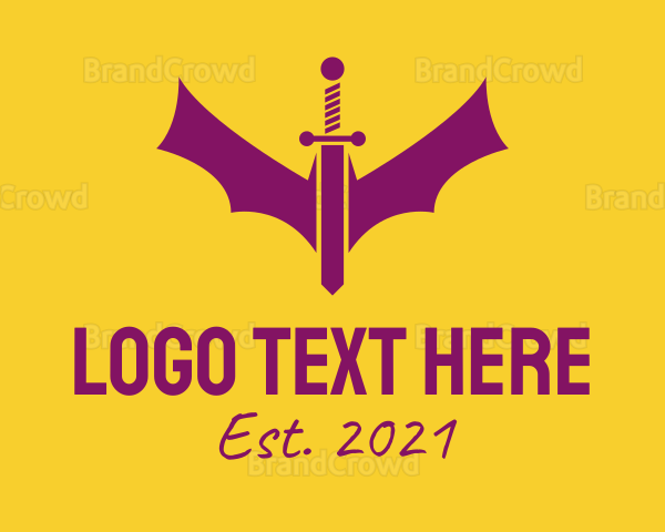 Purple Bat Sword Logo