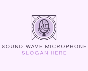 Microphone - Geometric Microphone Recording logo design