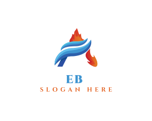 Cooling - Flame Water Heating Cooling logo design