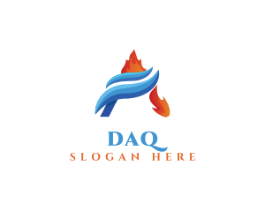Industry - Flame Water Heating Cooling logo design