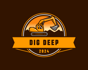 Mountain Excavation Machine logo design