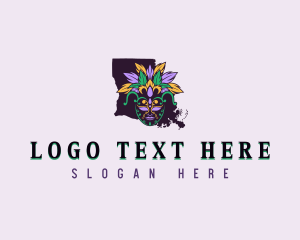 Map - Louisiana Mardi Gras logo design