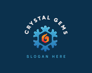 Fire Snow Crystal logo design