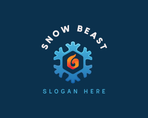 Fire Snow Crystal logo design