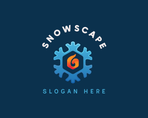 Snow - Fire Snow Crystal logo design