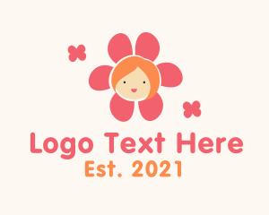 Cherry Blossom - Flower Petal Kid Mascot logo design