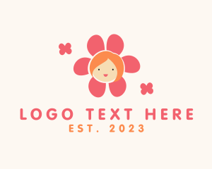 Home School - Flower Petal Kid logo design