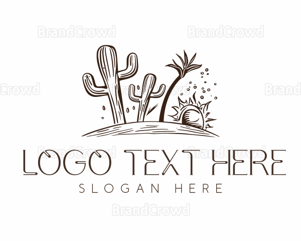 Rustic Desert Cactus Logo