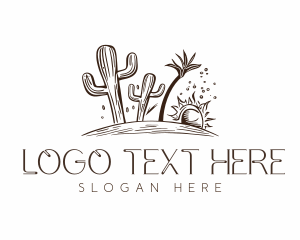 Vintage - Rustic Desert Cactus logo design