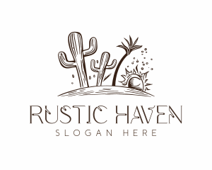 Rustic Desert Cactus logo design