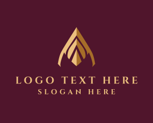 Golden - Elegant Arrow Letter A logo design