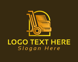 Towing - Gold Courier Truck logo design