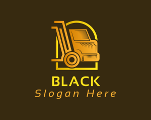 Trailer - Gold Courier Truck logo design