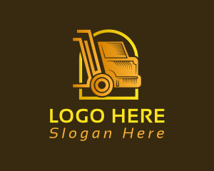 Delivery Truck - Gold Courier Truck logo design