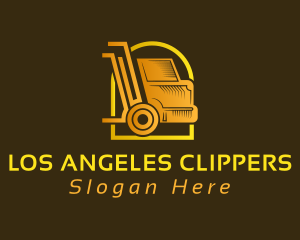 Freight - Gold Courier Truck logo design