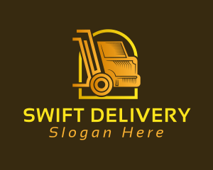 Gold Courier Truck logo design